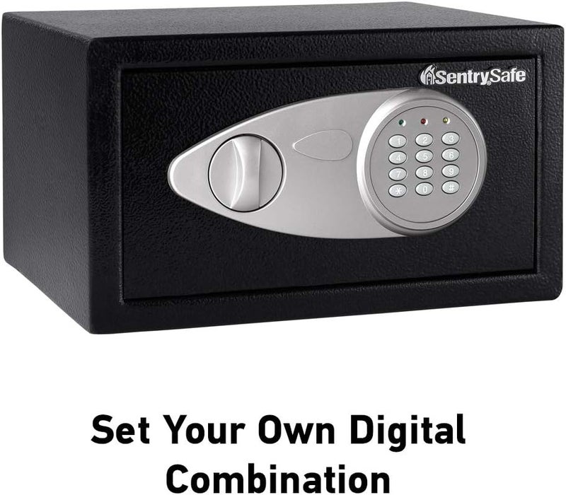SentrySafe Medium Safe with Digital Keypad, Lock Box with Code has Interior Lining and Bolt Down Kit that Secures Pistol, Money, 0.41 Cubic Feet, 7.6 x 11.4 x 10.4 Inches, X041E - Image 2